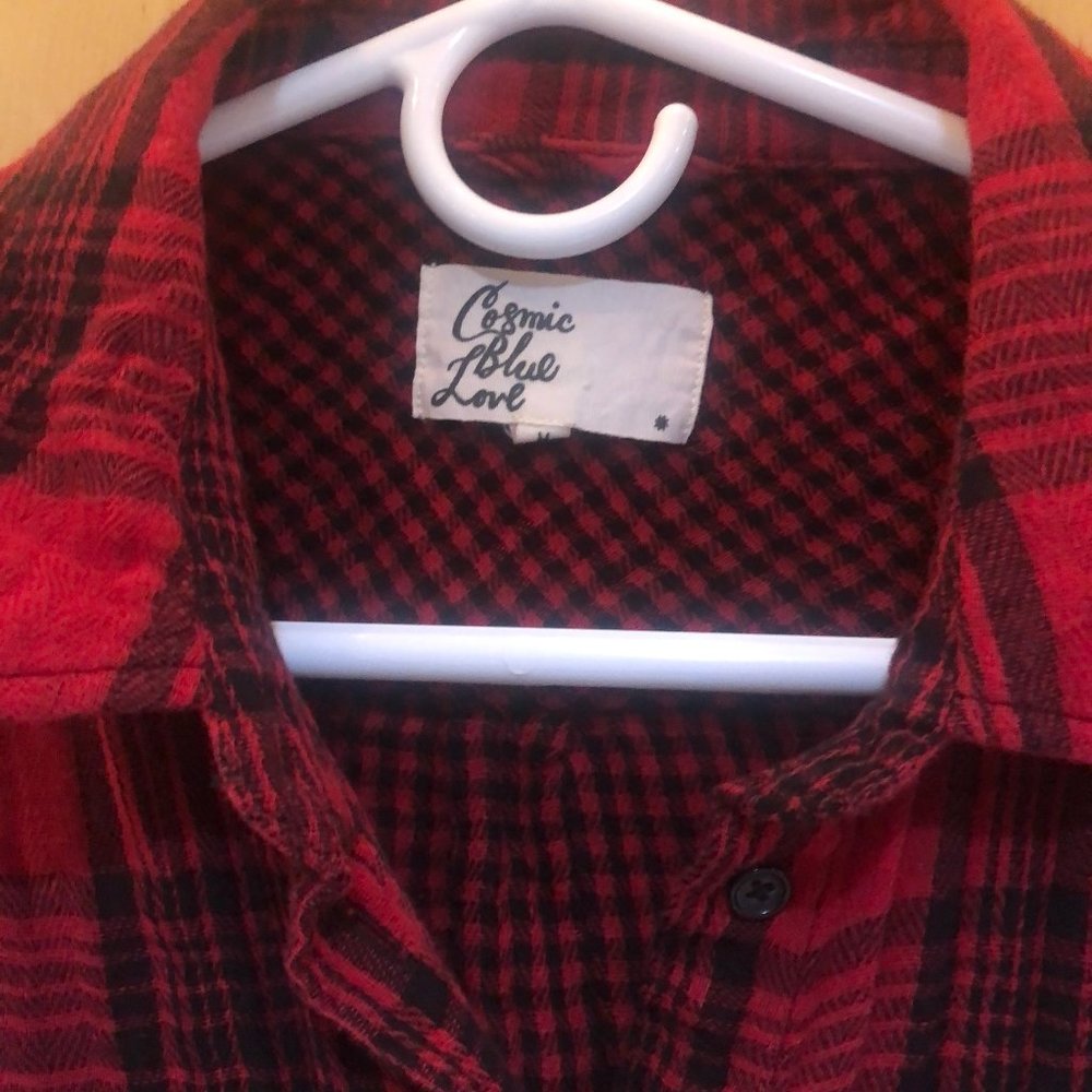 Red Plaid Button Down - Picture 4 of 5